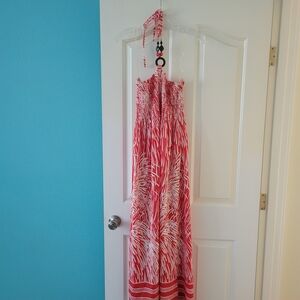 Magic Red and White Maxi Dress